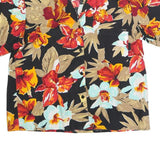 CARRIAGE COURT Womens Black Red & Beige Floral Shirt Short Sleeve Collared L