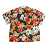 CARRIAGE COURT Womens Black Red & Beige Floral Shirt Short Sleeve Collared L