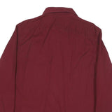 WRANGLER Mens Maroon Shirt L Cotton Blend Casual Workwear Button Up Relaxed Fit