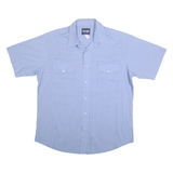 WRANGLER Mens Blue Check Shirt XL Cotton Blend Comfortable Casual