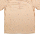 CALIFORNIA STYLING Mens Beige Polo Shirt XL Short Sleeve Floral Print Casual