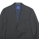 JOOP! Mens Black Wool Blend Tailored Jacket L Button Formal Classic Blazer