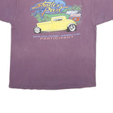 COTTON DELUXE Mens Purple Henley T-Shirt L Short Sleeve Shades Of The Past Rod