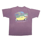 COTTON DELUXE Mens Purple Henley T-Shirt L Short Sleeve Shades Of The Past Rod