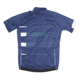 SHIMANO Mens Blue Graphic T-Shirt L Short Sleeve Stand Collar Cycling Jersey