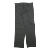 DICKIES Mens Cotton Blend Black Slim Straight Trousers W33 L32 Workwear