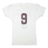 RUSSELL ATHLETIC Mens White Wea Ridge Number 9 Graphic T-Shirt L V-Neck Short