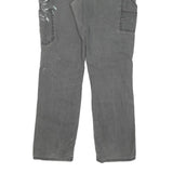 CARHARTT Mens Cotton Blend Grey Regular Straight Trousers W34 L31 Workwear