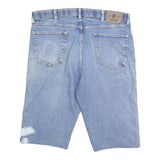 WRANGLER Mens Shorts Blue Casual L W36 Denim Cotton Blend Distressed