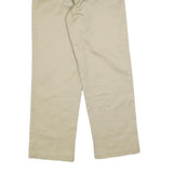 DICKIES Mens Regular Beige Cotton Blend Trousers W33 L32 Zip Closure Straight
