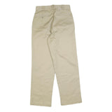 DICKIES Mens Regular Beige Cotton Blend Trousers W33 L32 Zip Closure Straight