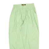 BLONDE 53 Womens Cotton Green Striped Relaxed Tapered Trousers W26 L27