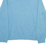 TOMMY HILFIGER Mens Blue Plain Cotton V-Neck Basic Knit 2XL Jumper
