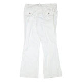 DKNY Womens White Relaxed Flared Denim Cotton Blend Light Wash Jeans W36 L31