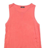 PAUL SMITH Womens Coral Pink Sleeveless Top Round Neck Silk Blend M Elegant