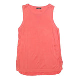 PAUL SMITH Womens Coral Pink Sleeveless Top Round Neck Silk Blend M Elegant