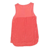 PAUL SMITH Womens Coral Pink Sleeveless Top Round Neck Silk Blend M Elegant