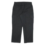 DICKIES Mens Regular Black Cotton Blend Cargo Trousers W34 L28 Workwear Casual