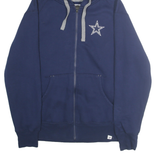 FANATIC Mens Navy Blue Cotton Blend Full Zip Hoodie L Star Logo Dallas