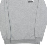 PUMA Mens Grey S Cotton Blend Crew Neck Sweatshirt Logo Casual Pullover