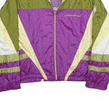NIKE Womens Purple Green & Cream Vintage Track Jacket XS Nylon Colourblock Zip