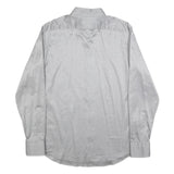 BOSS HUGO BOSS Mens Grey Cotton Shirt M Formal Long Sleeve Button Collar