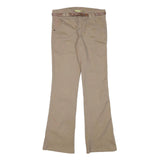 GIANNI BINI Womens Cotton Blend Beige Regular Bootcut Trousers W28 L32 Belted