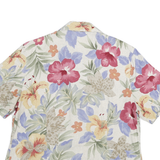 ALFRED DUNNER Womens White & Floral Linen Blend Shirt S Summer Casual Button Up