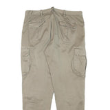 MATHS Mens Cotton Blend Beige Relaxed Cargo Trousers W36 L32 Zip Pockets