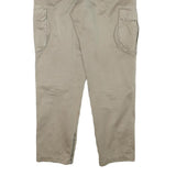 MATHS Mens Cotton Blend Beige Relaxed Cargo Trousers W36 L32 Zip Pockets