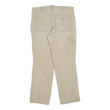 CARHARTT Mens Relaxed Fit Beige Cotton Blend Workwear Trousers W33 L30 Durable