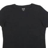 CALVIN KLEIN Womens Black Cotton Blend T-Shirt L Short Sleeve Crew Neck Plain