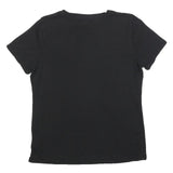 CALVIN KLEIN Womens Black Cotton Blend T-Shirt L Short Sleeve Crew Neck Plain