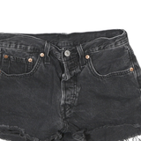 LEVI'S Womens Shorts Black Denim Cut-Off XS W24 Frayed Hem Casual