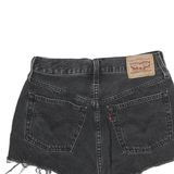 LEVI'S Womens Shorts Black Denim Cut-Off XS W24 Frayed Hem Casual