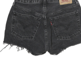 LEVI'S Womens Shorts Black Denim Cut-Off XS W24 Frayed Hem Casual