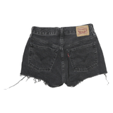 LEVI'S Womens Shorts Black Denim Cut-Off XS W24 Frayed Hem Casual