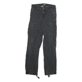 CARHARTT Mens Black Regular Fit Straight Cargo Trousers W28 L32 Workwear Zip