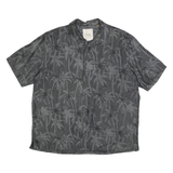 TASSO ELLA ISLAND Mens Black Silk Blend Shirt L Palm Tree Print Summer