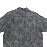 TASSO ELLA ISLAND Mens Black Silk Blend Shirt L Palm Tree Print Summer