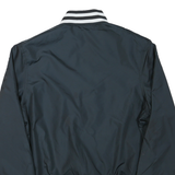 CHAMPION Mens Black Varsity Zip Jacket M Polyester Blend Plain Stripe