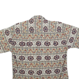 CROSSINGS Mens Beige Pattern Cotton Blend Short Sleeve Shirt M Summer Casual
