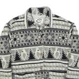 SCHILD Womens Grey & Black Patterned Zip Jacket S Polyester Casual Warm