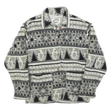 SCHILD Womens Grey & Black Patterned Zip Jacket S Polyester Casual Warm