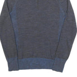 PATAGONIA Womens Grey & Blue Plain Wool Pullover Jumper Half Zip M Comfortable