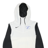 NIKE Mens White & Black Track Field Zip Jacket M Polyester Blend Hooded