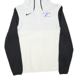 NIKE Mens White & Black Track Field Zip Jacket M Polyester Blend Hooded
