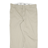 DICKIES Mens Cotton Blend Beige Regular Fit Straight Leg Trousers W40 L32