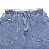 LEE Womens Denim Blue Cotton Casual Shorts S W26 Elastic Waistband