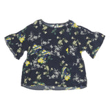 WEEKEND MAX MARA Mens Navy Floral Printed Blouse Short Sleeve Round Neck M